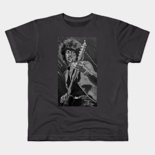 Phil Lynott - Thin Lizzy - monochrome close up Kids T-Shirt